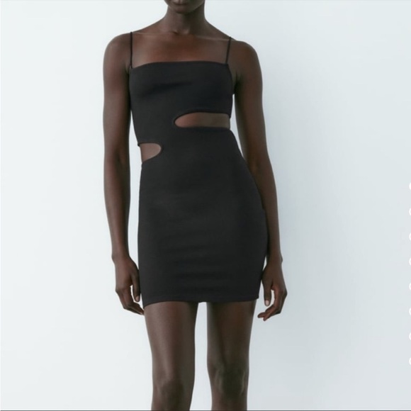 Zara Dresses & Skirts - Zara Black Side Cutout Micro Mini Dress